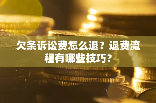 北京欠条诉讼费怎么退？退费流程有哪些技巧？